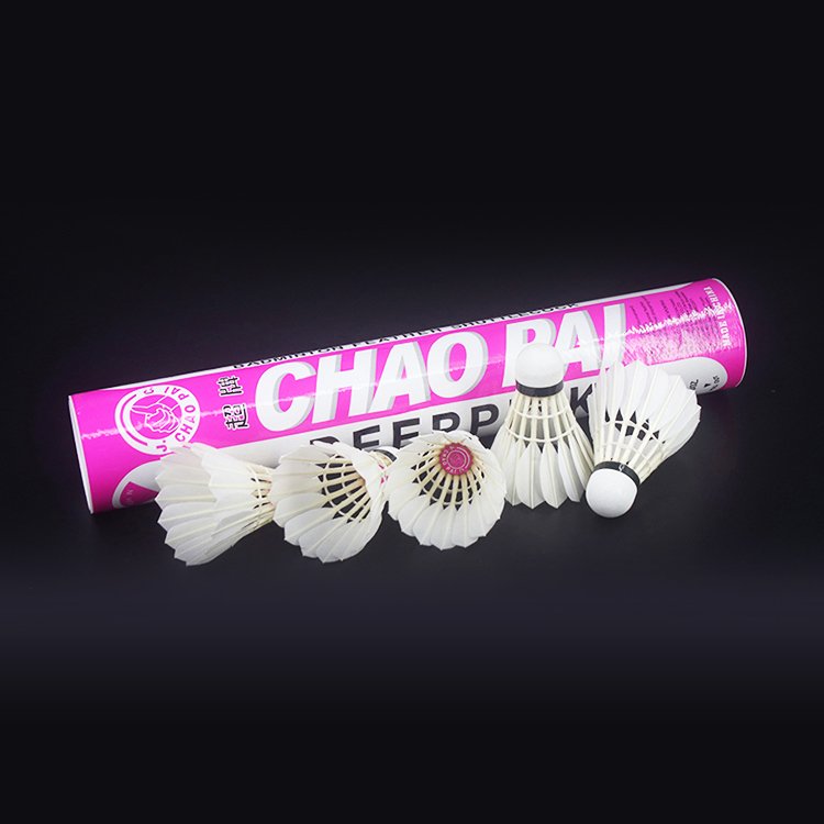 chaopai deeppink cheap high quality feather class C most durability flight A chaopai badminton shuttlecocks goose