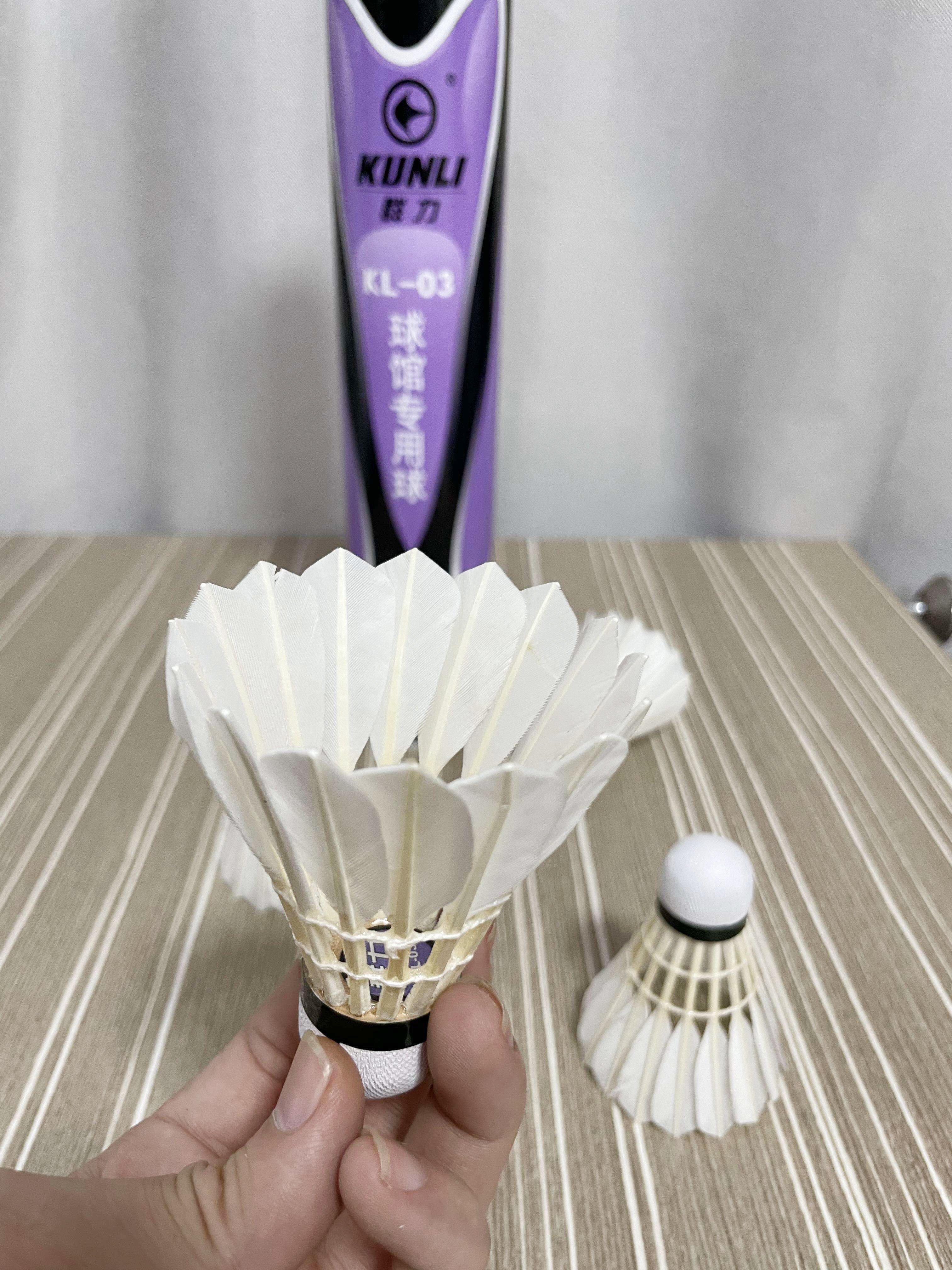 High Quality Shuttlecock Badminton Ball Duck Feather Shuttlecocks Kunli 03