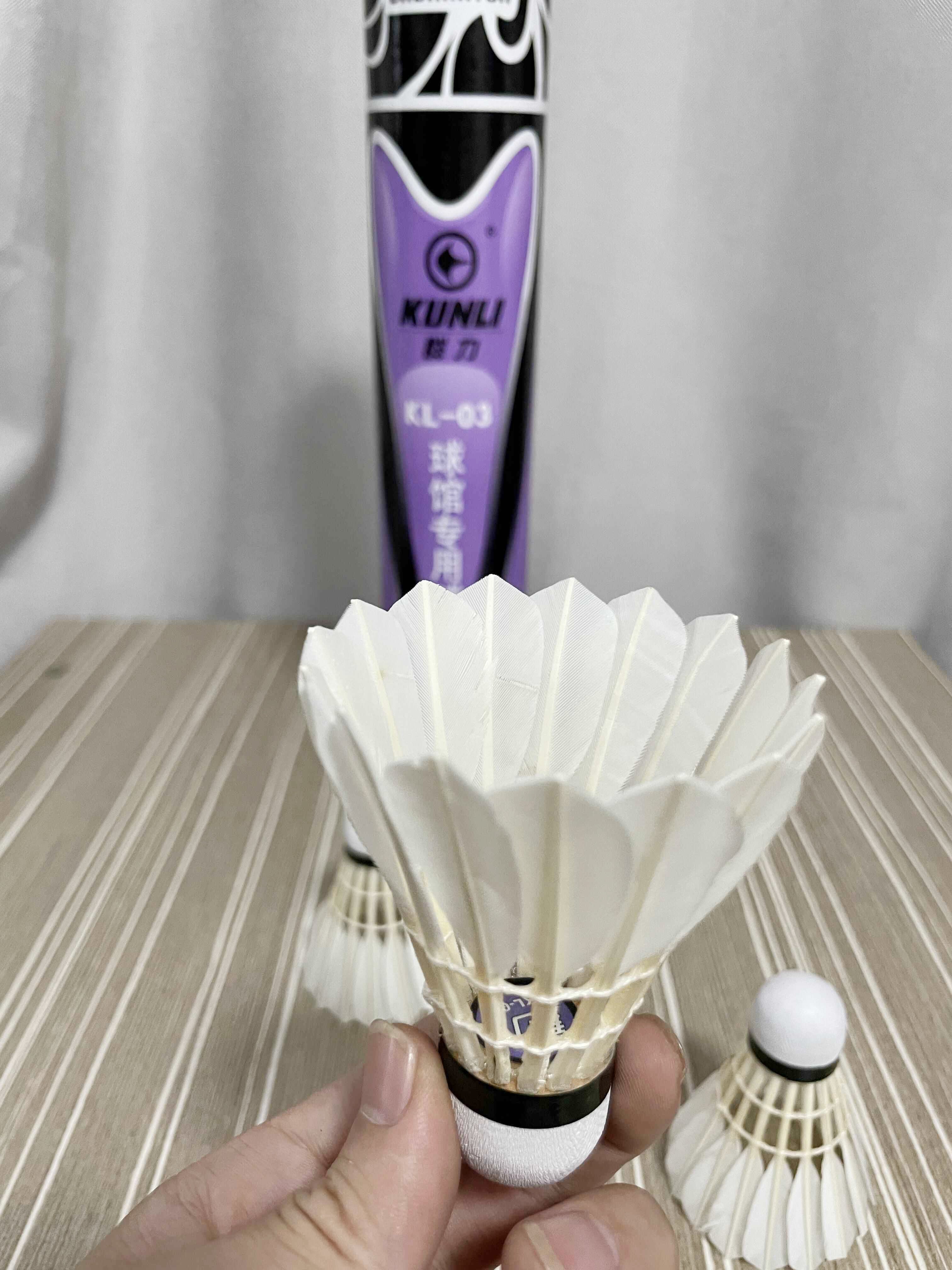 High Quality Shuttlecock Badminton Ball Duck Feather Shuttlecocks Kunli 03