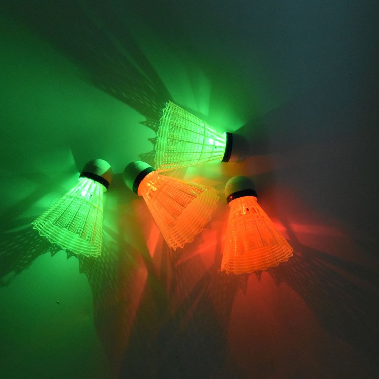 Luminous badminton windproof and resistant plastic nylon ball with light LED night glow ball outdoor training