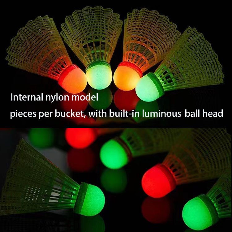 Luminous badminton windproof and resistant plastic nylon ball with light LED night glow ball outdoor training