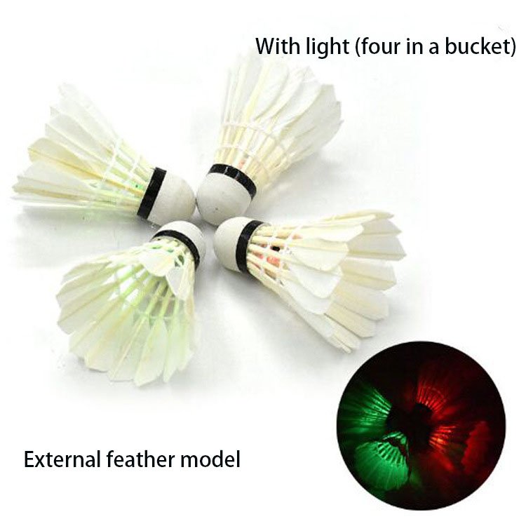 Luminous badminton windproof and resistant plastic nylon ball with light LED night glow ball outdoor training