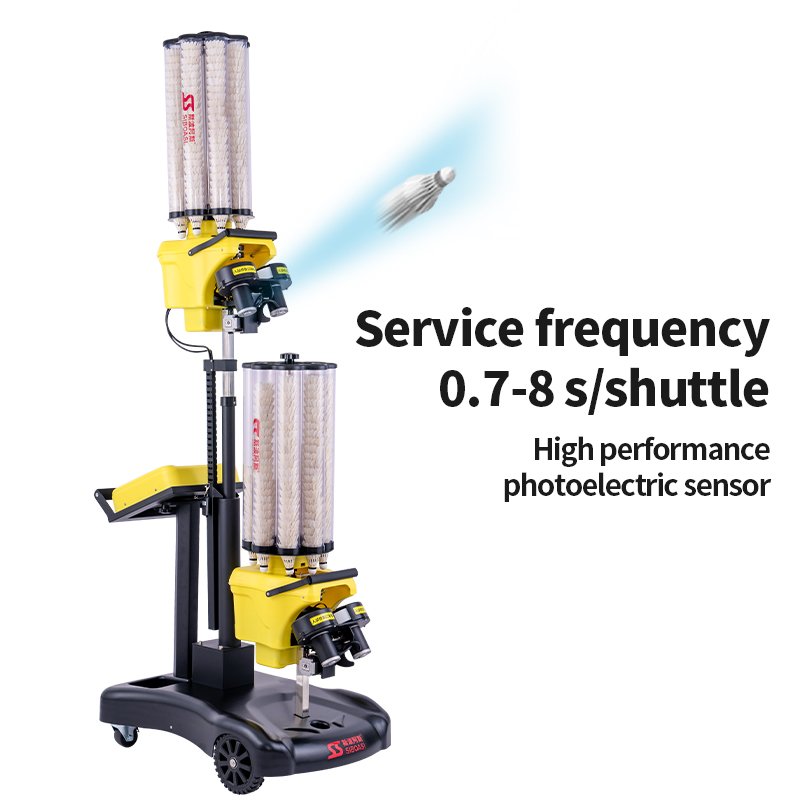SIBOASI badminton shuttlecock machine for training S8025A With Mini Remote Control Practice Feeding Shooting Serving Machine