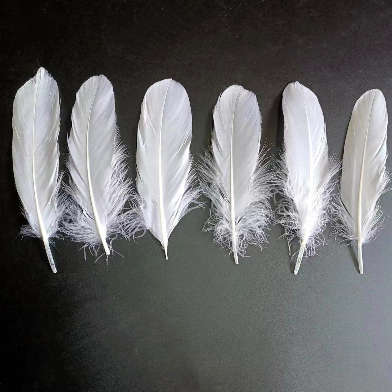 Wholesale Feather White Goose feathers 15-20cm 6-8 inch for angel wing badminton shuttlecock cloth decoration