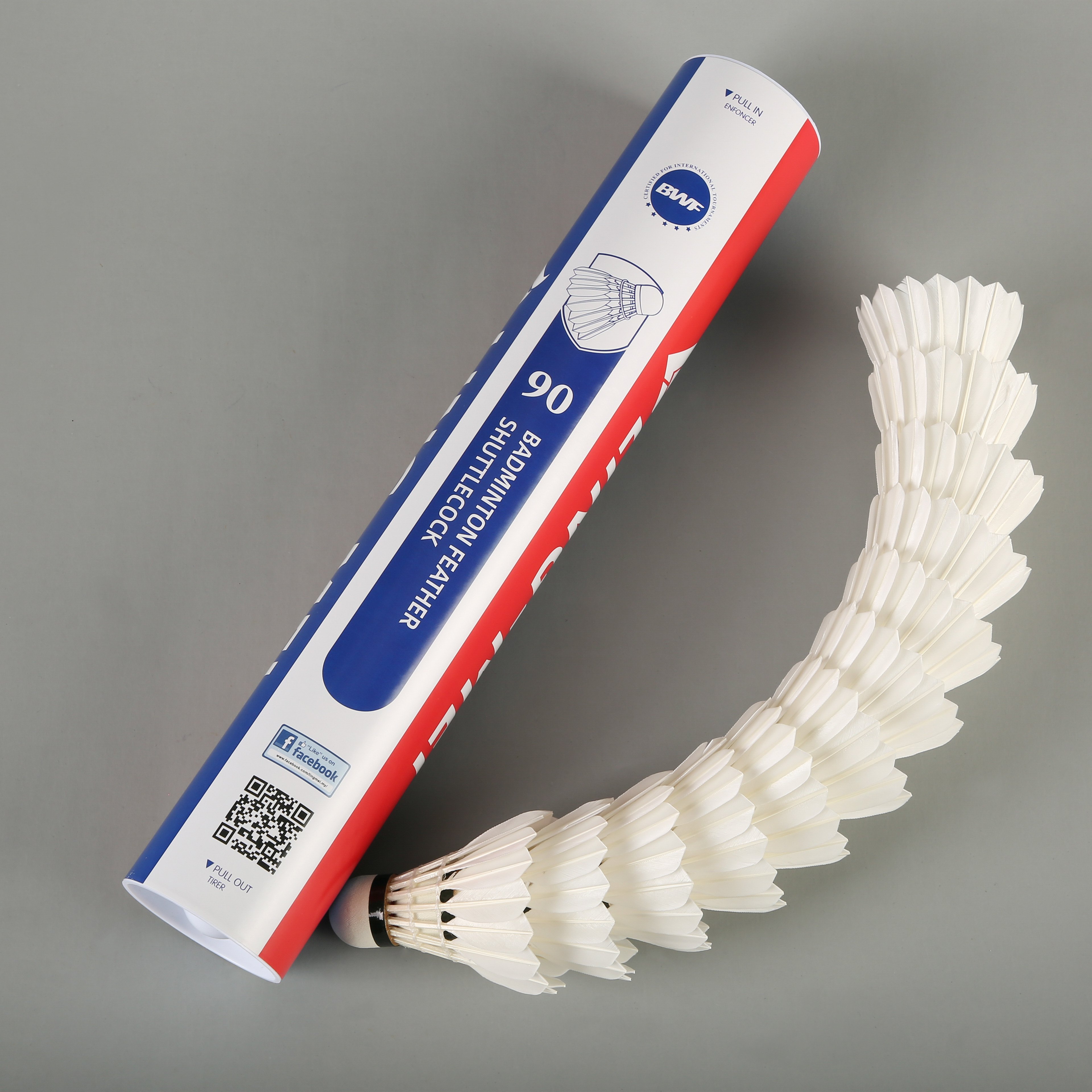 lingmei 90 goose feather badminton shuttlecock for international tournament