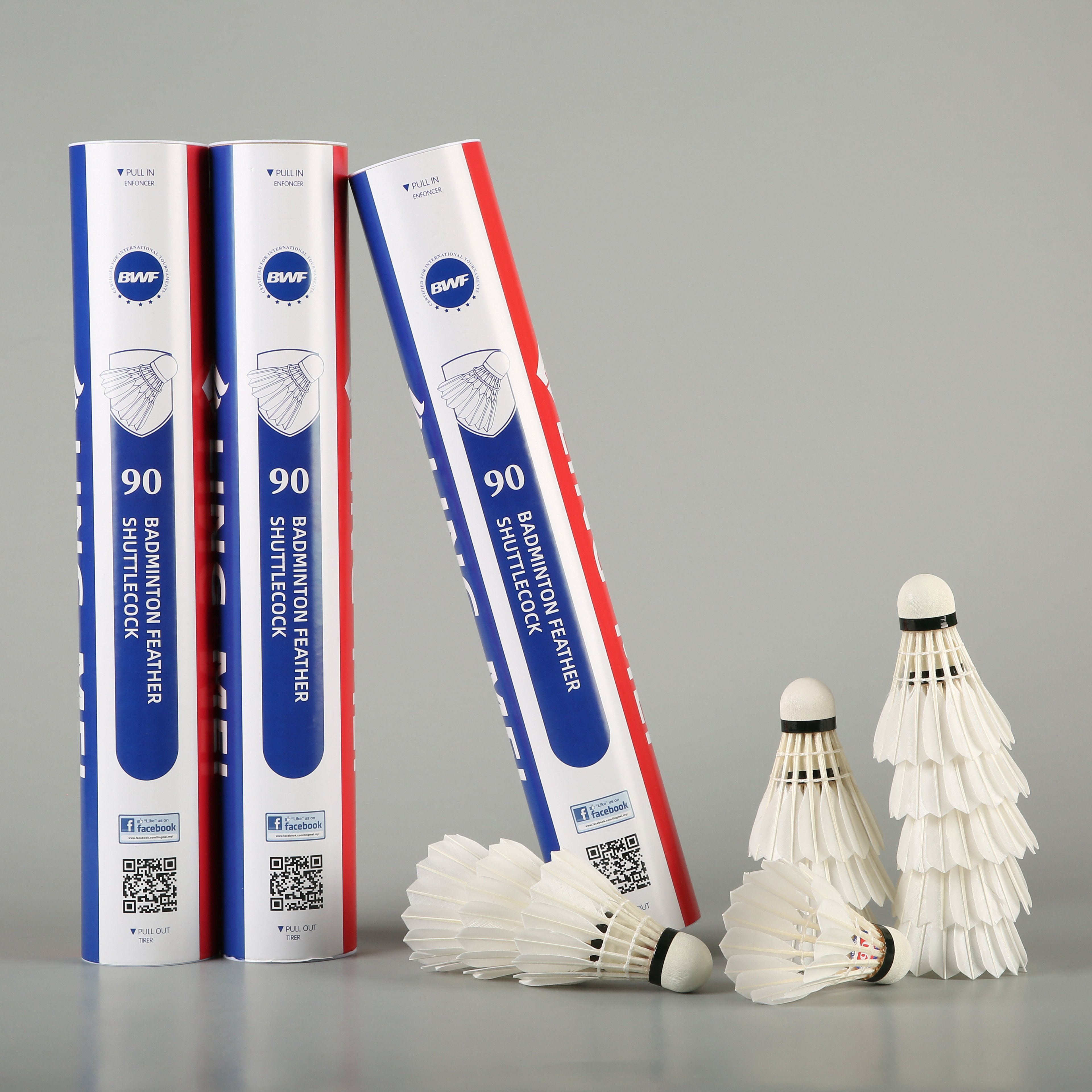 lingmei 90 goose feather badminton shuttlecock for international tournament