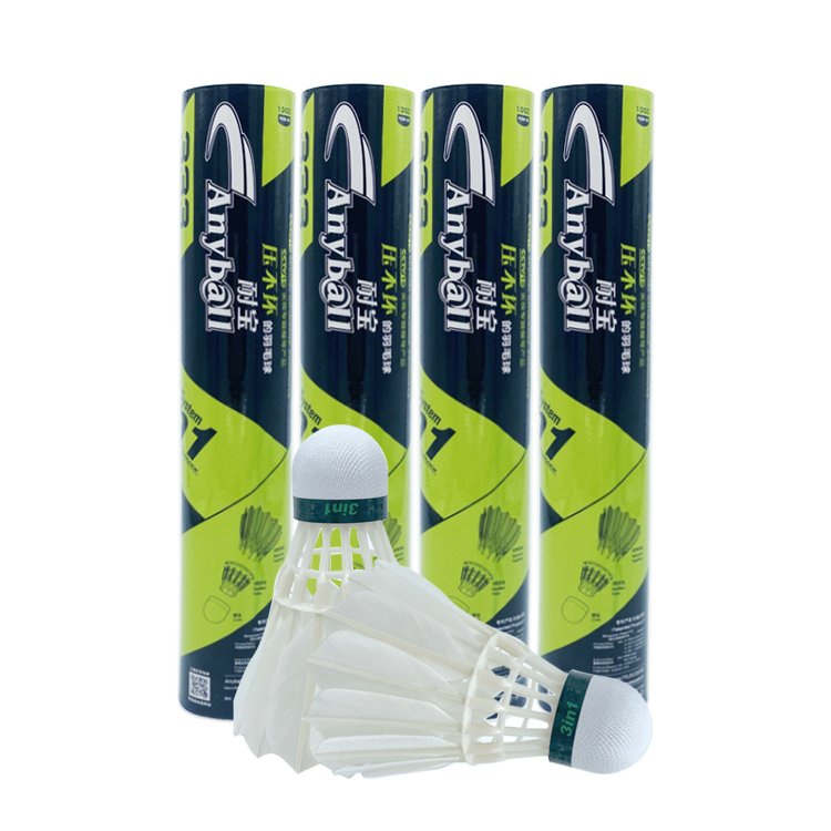 Anyball Brand 333 Durable Badminton Shuttle Training 3in1 Natural Feather Hybrid Shuttlecock
