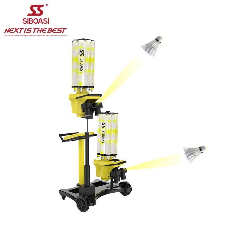 SIBOASI intelligent badminton machine Model 8025 badminton shooting machine with 2 single machines