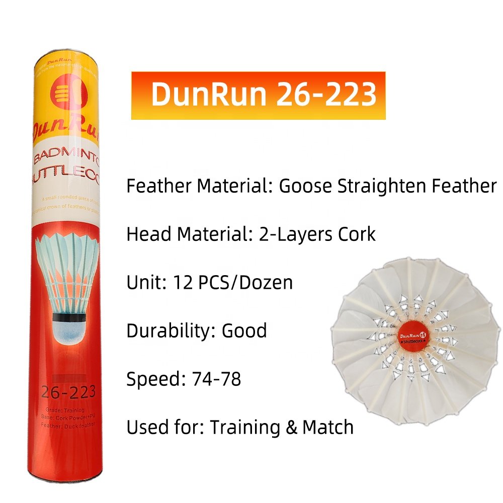 Wholesale High Quality Badmintonball Shuttlecock Goose Feather Training Shuttlecock Goose Straighten Badminton Shuttle