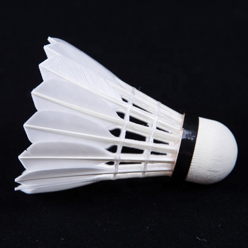 Best quality badminton shuttlecock goose feather shuttlecock FS-10 professional training aeroplane shuttlecock eg1130 AS50 OEM