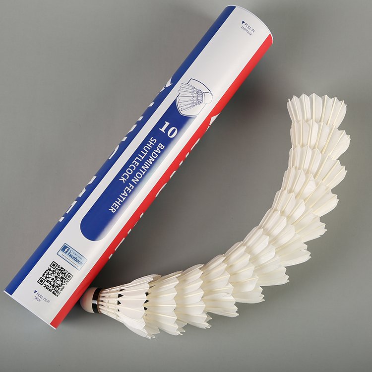 Lingmei 10 Wholesale Durable Stable Class a Goose Feather Shuttlecock with 2 Layers Cork Head for Indoor Sports Training