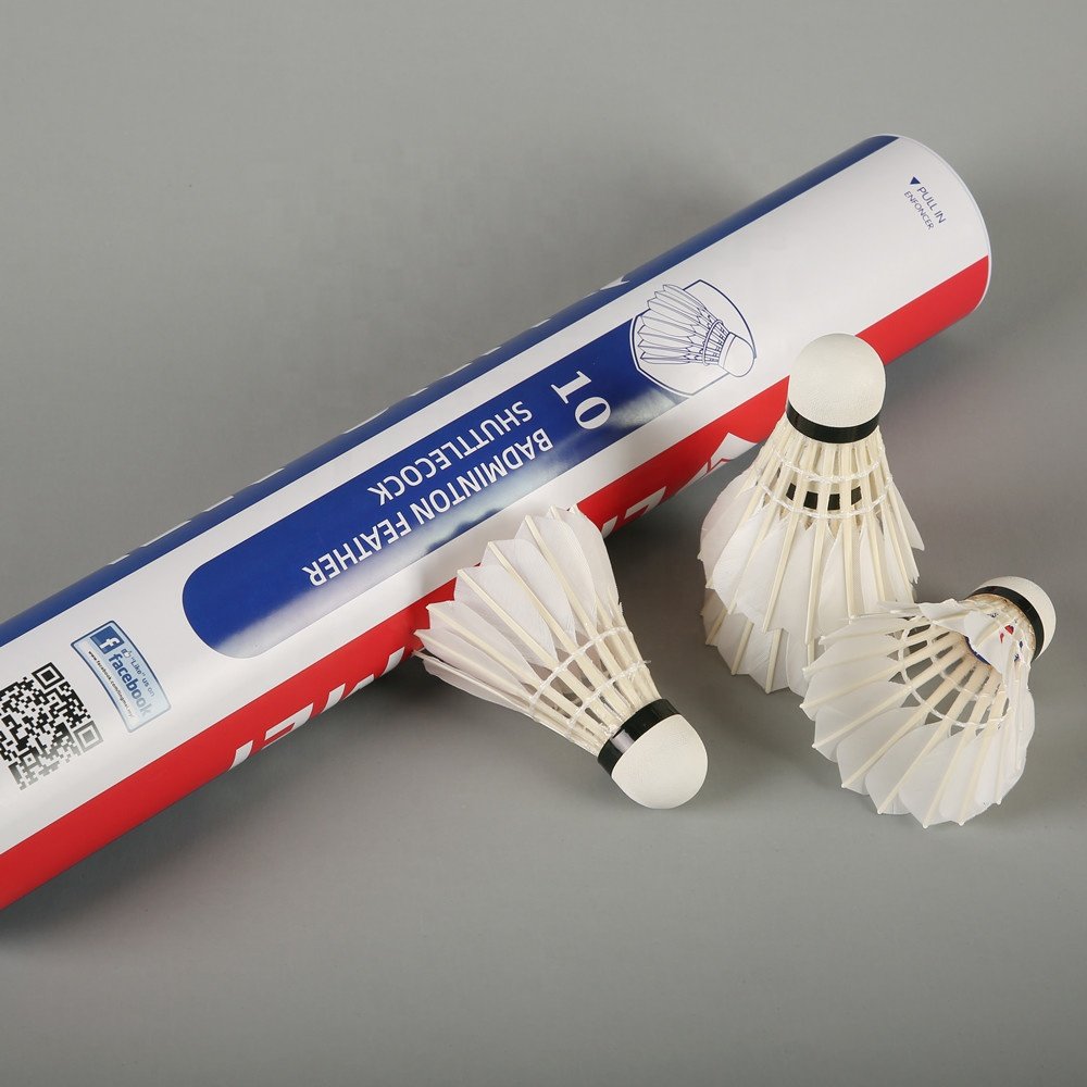 Lingmei 10 Wholesale Durable Stable Class a Goose Feather Shuttlecock with 2 Layers Cork Head for Indoor Sports Training