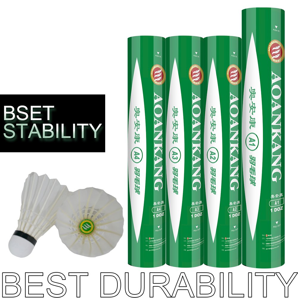 Factory Supply Badminton Shuttlecock 12pcs White OEM Customized Ball Straighten goose a grade feather shuttlecock
