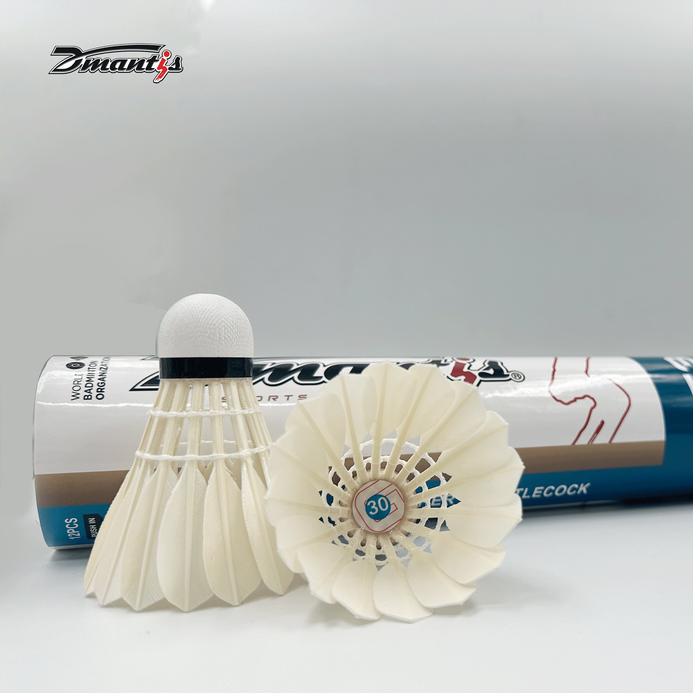 Dmantis Durable Goose Feather Shuttlecock PU Fiber Cork High quality for Competition Indoor Court