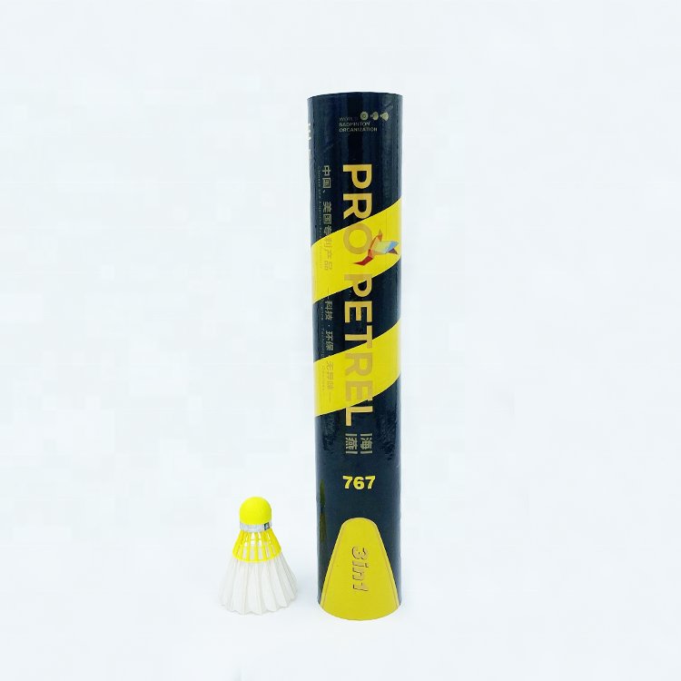 Professional Hybrid Shuttlecocks Badminton 3 in 1 Goose Feather Shuttlecocks Yellow Color Eye catching