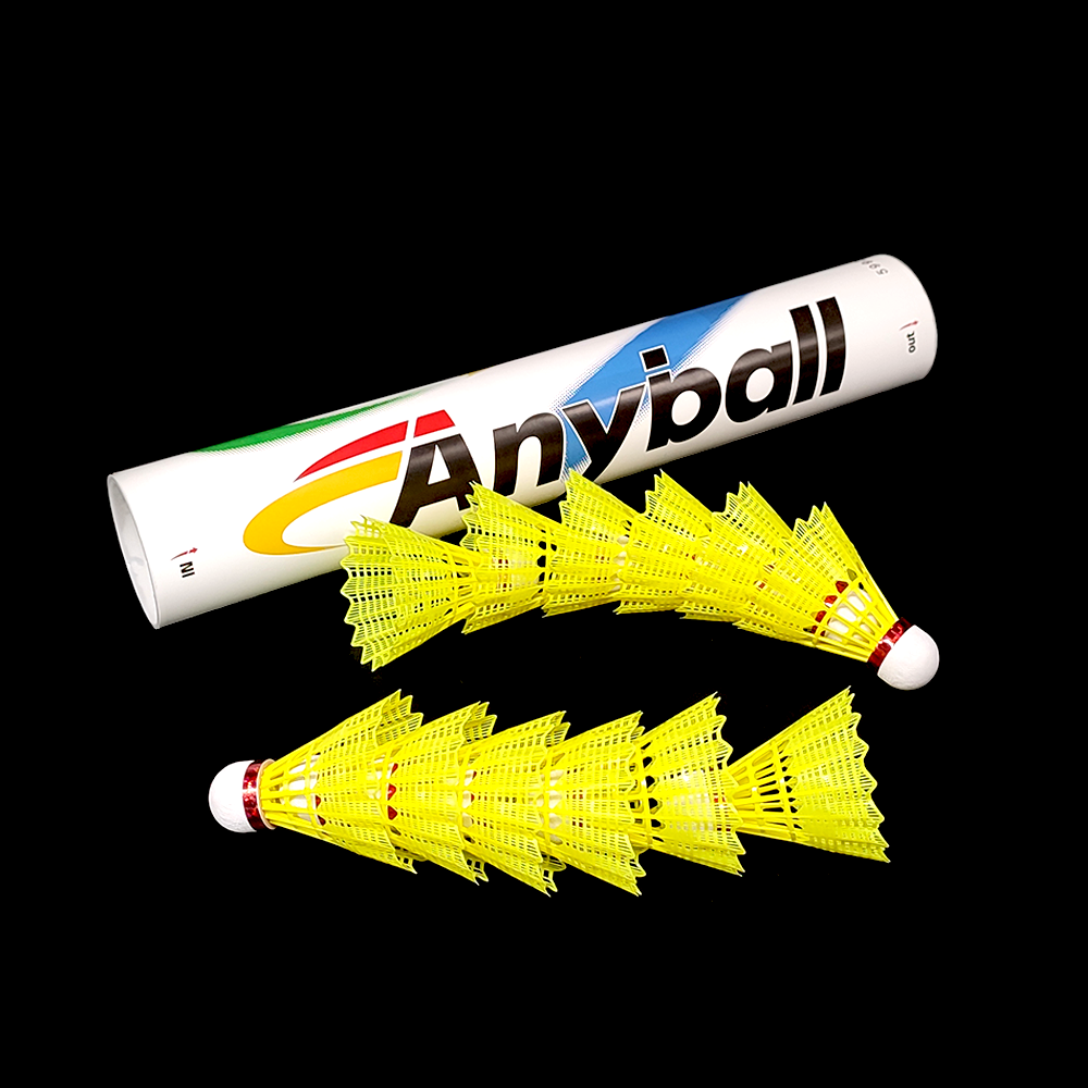12 Pieces Nylon Badminton Shuttles Speed Training Balls Shuttlecock White and Yellow Stable and Sturdy for Outdoor Indoor