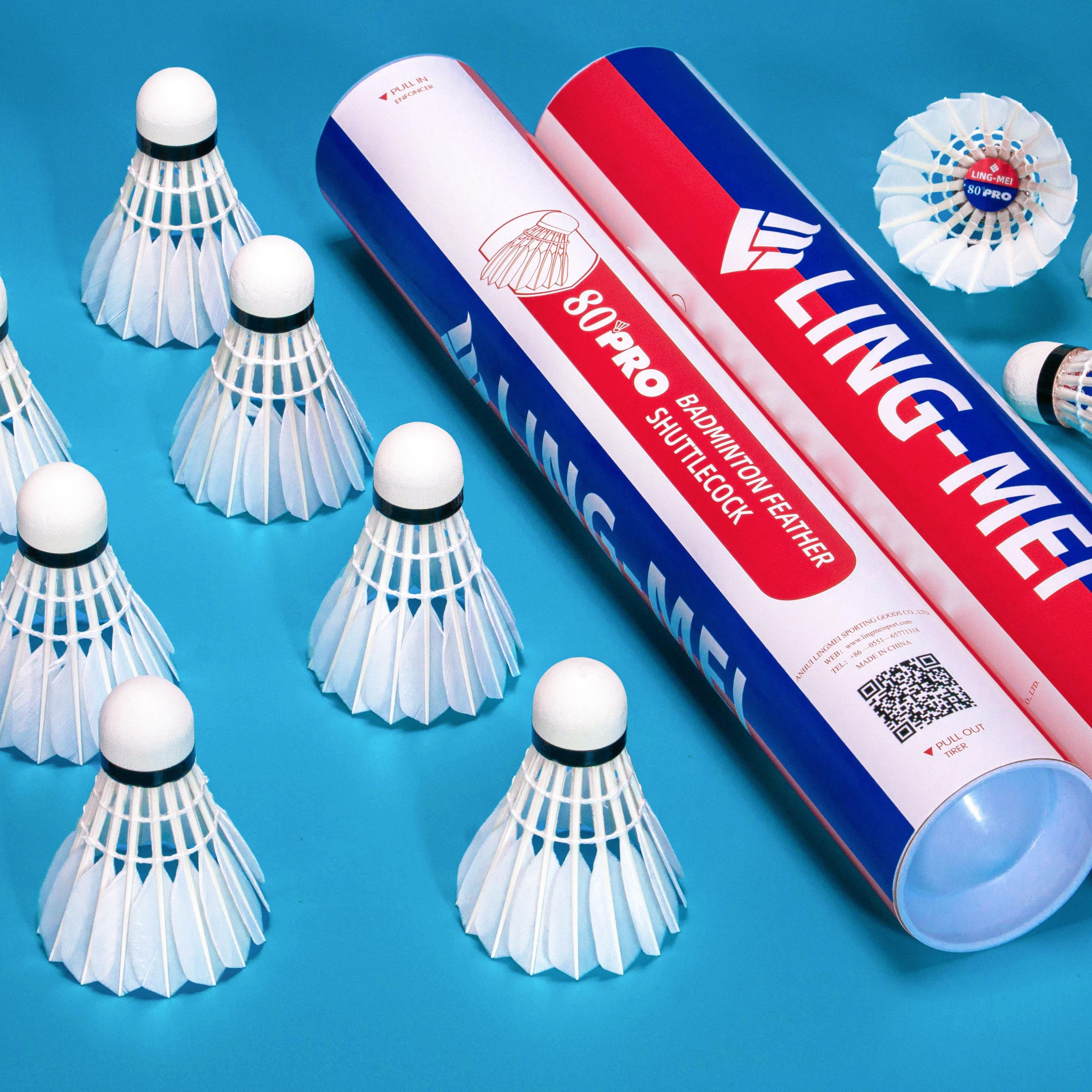 Top quality same as aeroplane lingmei 80 pro badminton 2024 shuttlecock G800