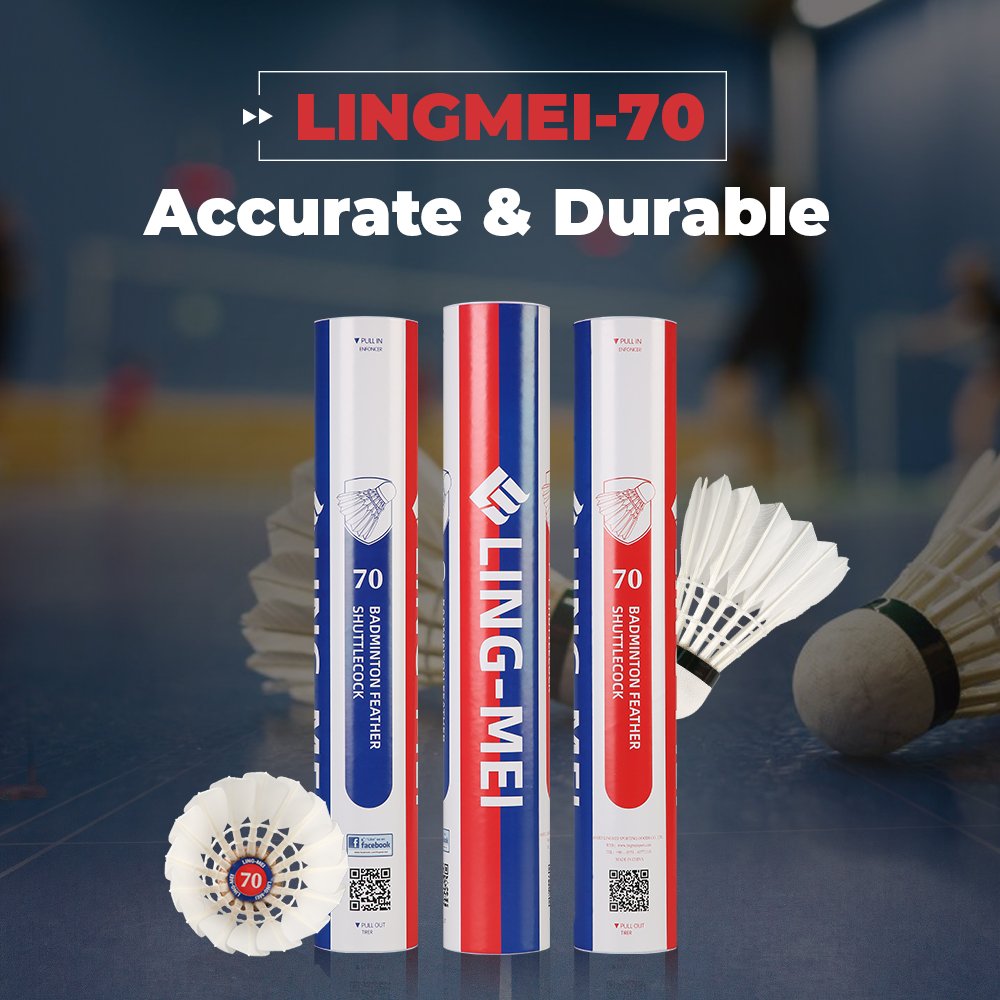 Sandwich Cork Durable LINGMEI-70 Goose Feather Training Indoor Outdoor 12 Pieces With Packaging Box