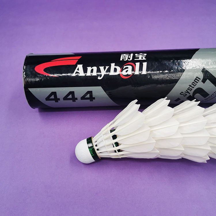 Anyball Brand 444 Hybrid Shuttlecock 3 In 1 Goose Feather Shuttlecock Indoor Badminton Ball For Professional Player