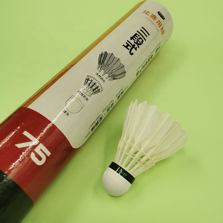 Factory wholesale 1st Class Fiber Cork Duck Feather Badminton Shuttlecock D75 High Durability and Stability