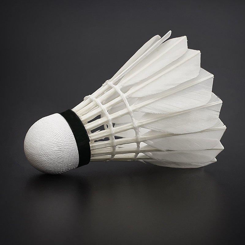 Eco-friendly goose feather shuttlecock Factory supply Taiwan fiber cork white color durable goose feather badminton balls