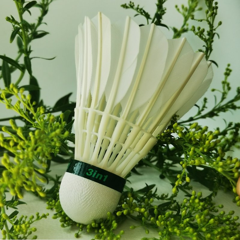 D45 Professional 3-in-1 Badminton Shuttlecock Environmentally Friendly Nylon Goose Feather Cork Head Stable and Durable