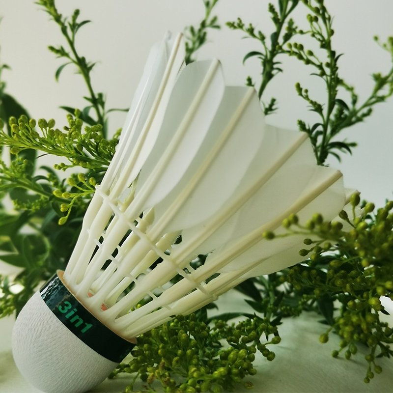 D45 Professional 3-in-1 Badminton Shuttlecock Environmentally Friendly Nylon Goose Feather Cork Head Stable and Durable
