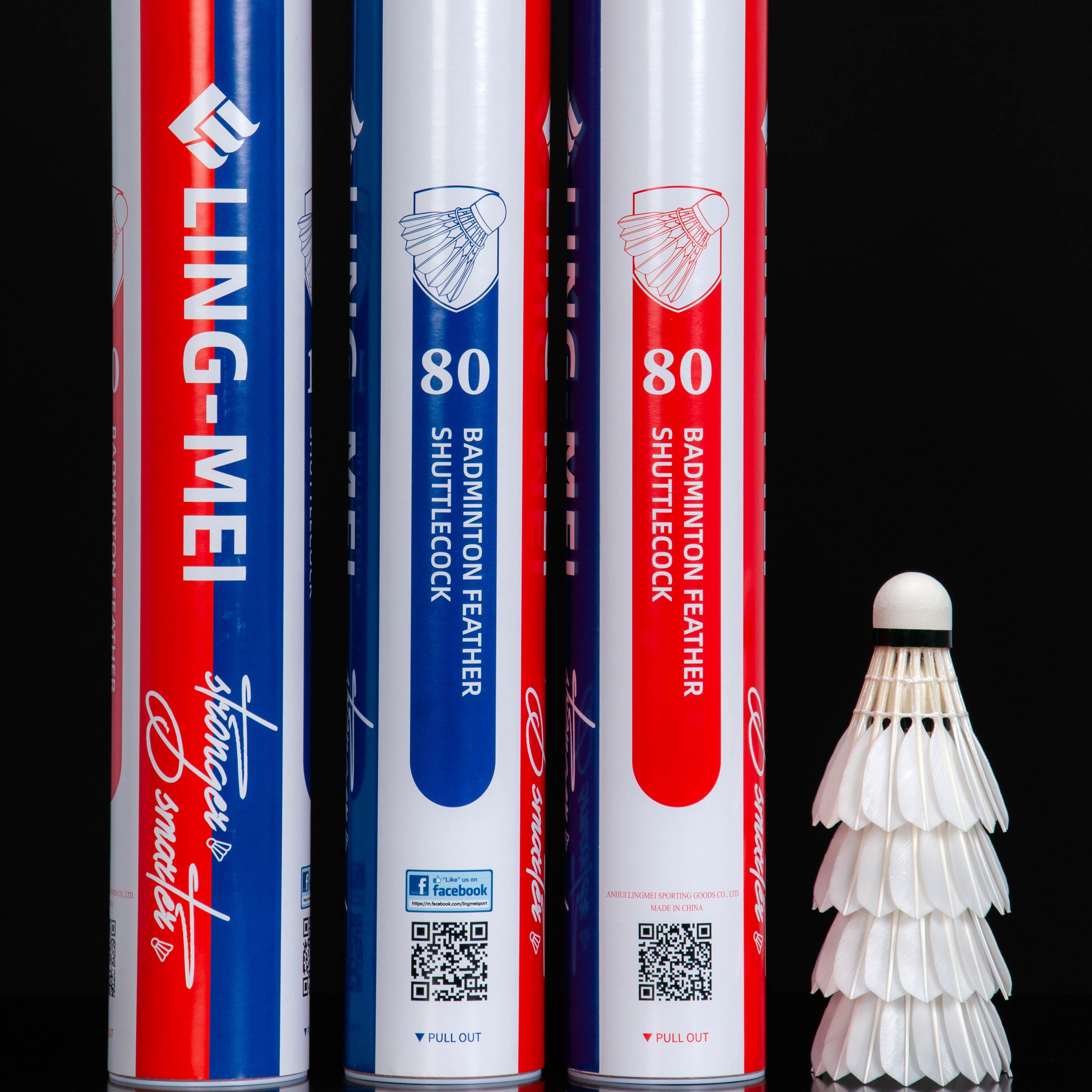 lingmei 80 badminton feather shuttlecock for tournament