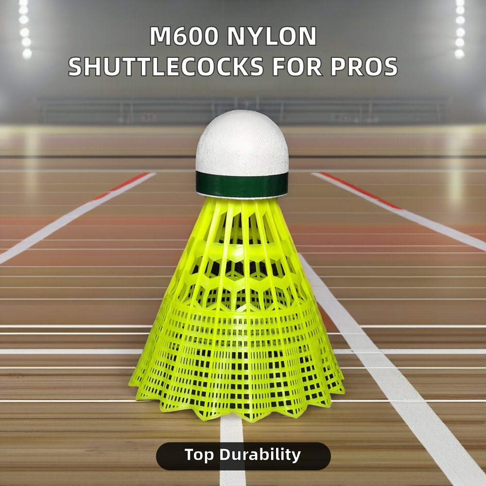 Factory Wholesale M600 Nylon Shuttlecock Badminton for Professional Competition and Outdoor Training with PU Cork Head