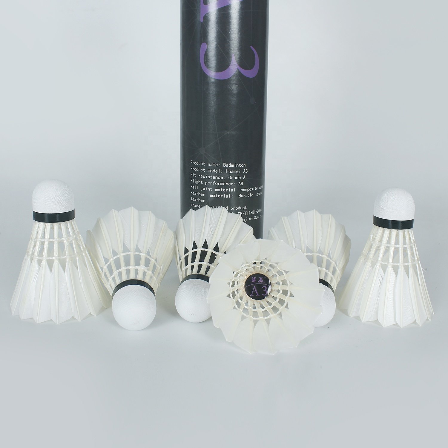 12-piece Amateur Competition Goose Feather Wholesale Badminton Shuttlecock Material