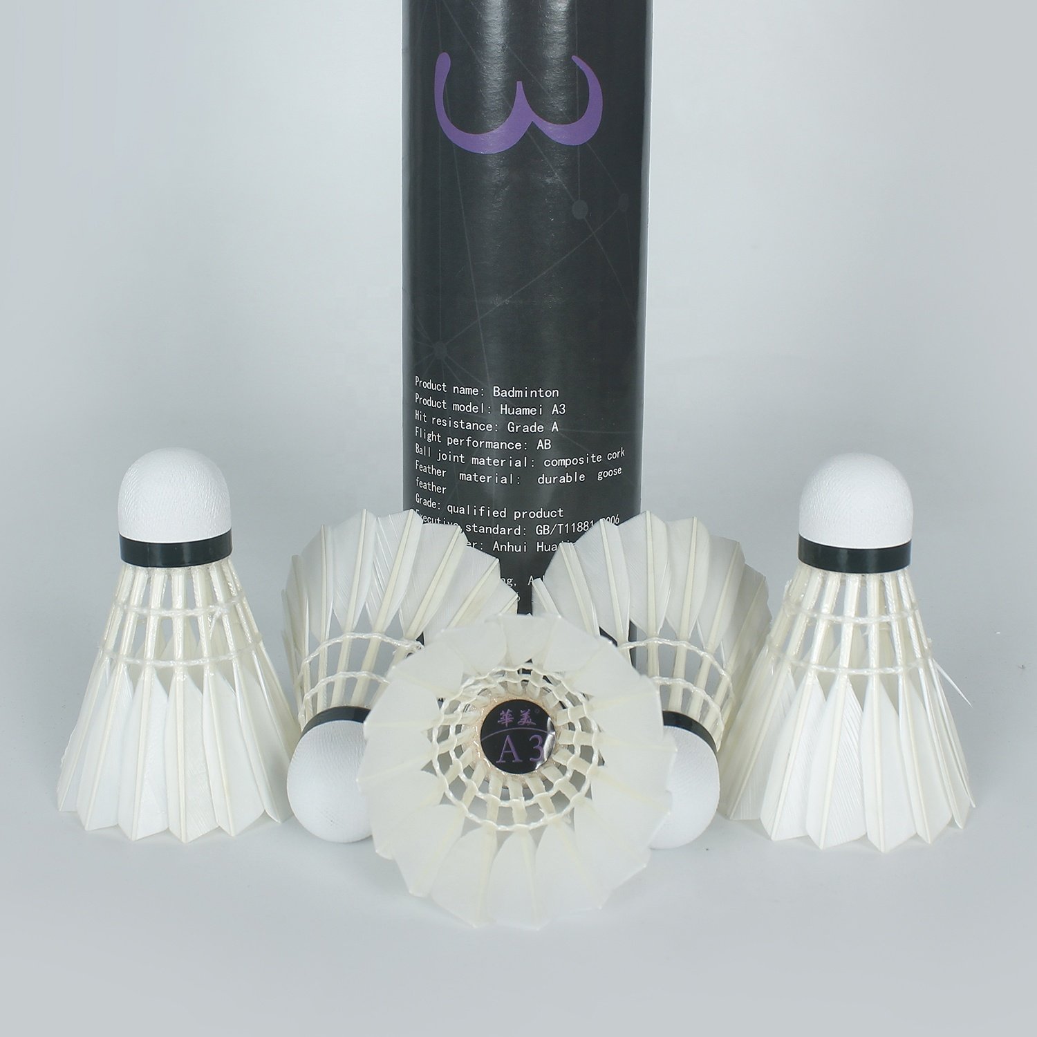 12-piece Amateur Competition Goose Feather Wholesale Badminton Shuttlecock Material