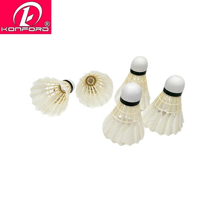 Konford Custom High Quality Badminton Shooting Training Shuttle-cock Product Wholesale Print Logo Duck Goose Feather Shuttlecock