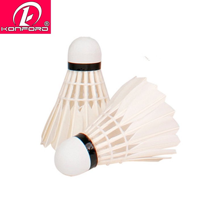 Konford Custom High Quality Badminton Shooting Training Shuttle-cock Product Wholesale Print Logo Duck Goose Feather Shuttlecock