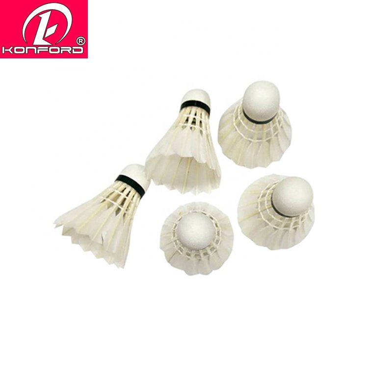 Konford Custom High Quality Badminton Shooting Training Shuttle-cock Product Wholesale Print Logo Duck Goose Feather Shuttlecock
