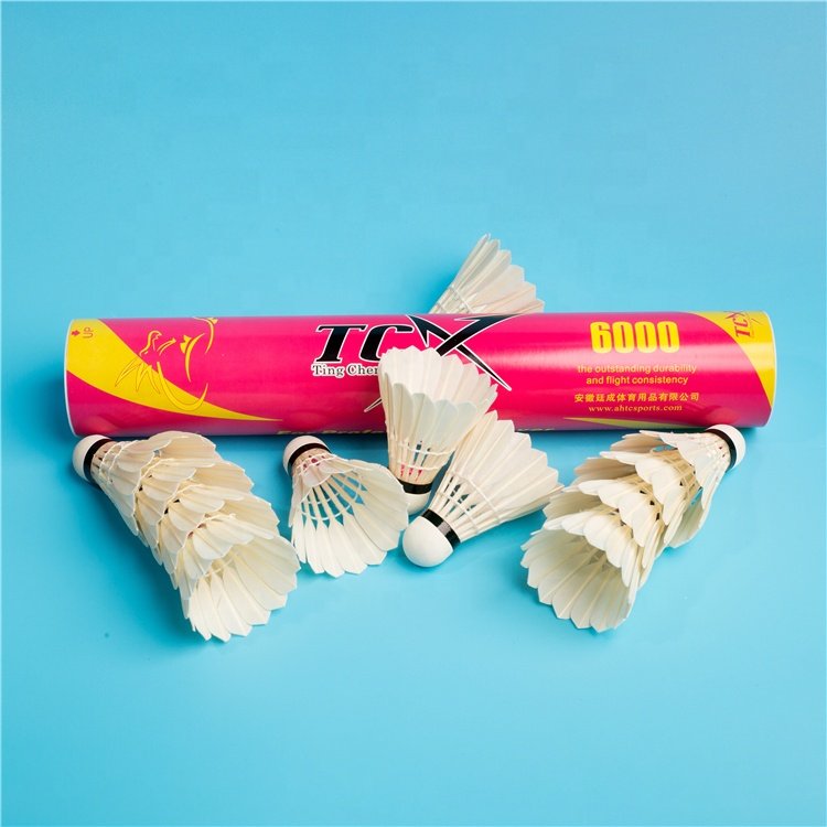 Durable & Perfect hand feeling Bleached Goose Feather Shuttlecock Suitable For Korea & Indiai Marketing
