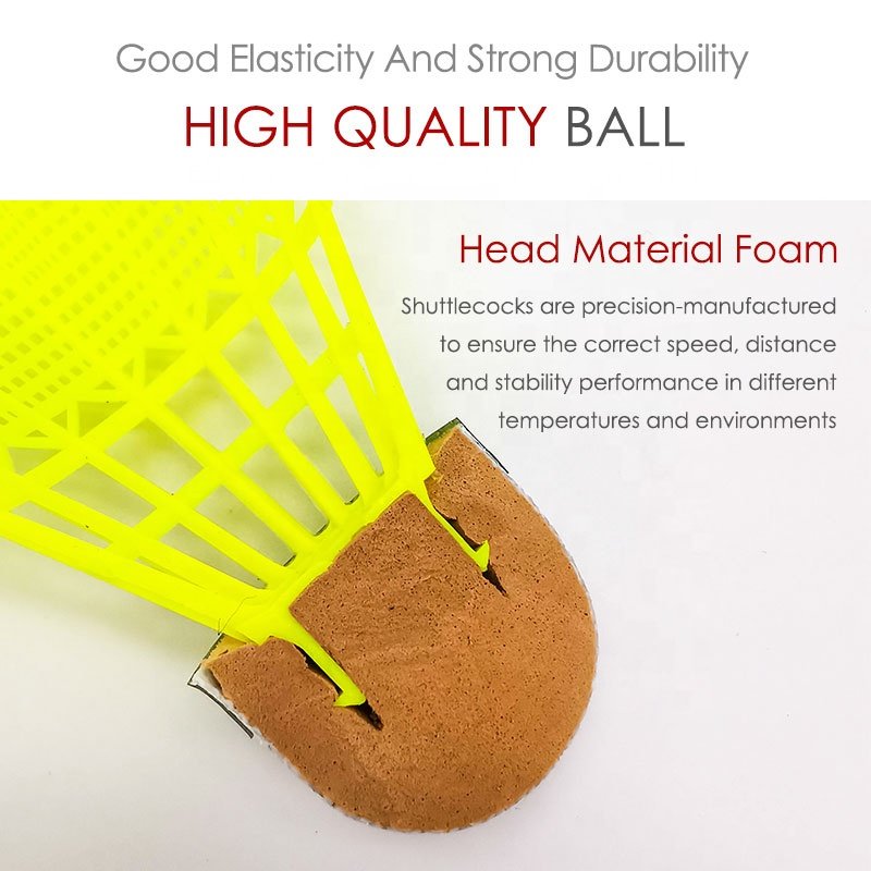 YOUNGJOY High quality sports training yellow oem outdoor cheaper nylon plastic set shuttlecock badminton