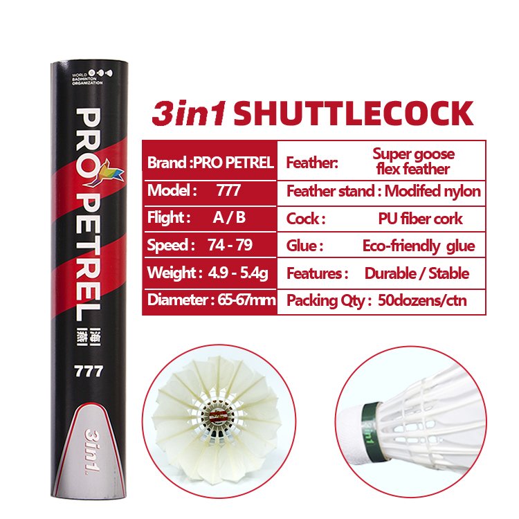 China Manufacturer Tournament High Quality Hybrid Badminton Ball Products Duck Feather Badminton Shuttlecocks