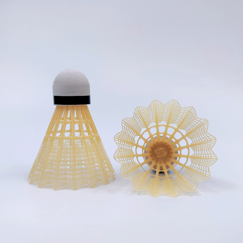 12-Pack Wholesale Factory Fiber Cork yellow white leaf Cheap Plastic outdoor badminton shuttlecock sale