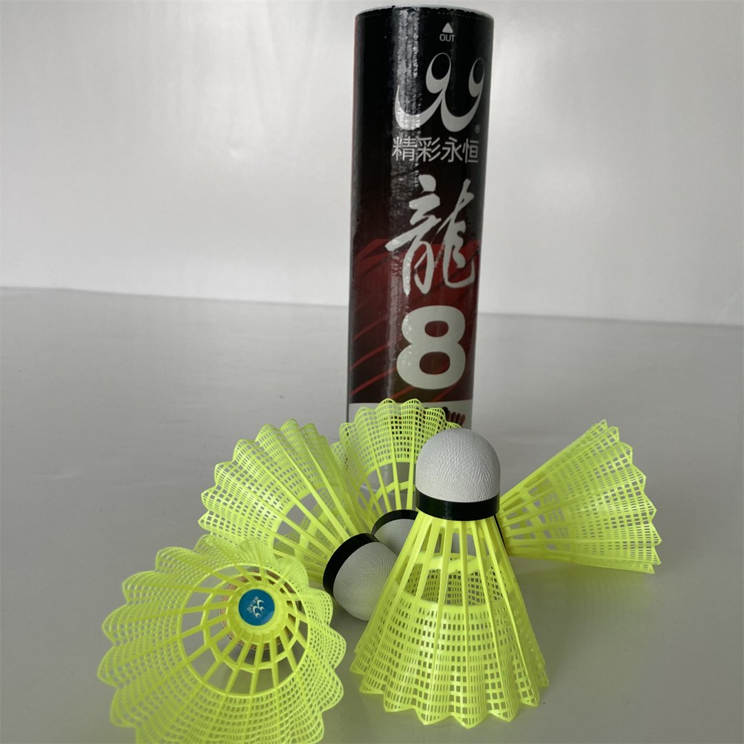 Good Quality Nylon Badminton Shuttlecock Yellow And White Color Nylon Badminton Shuttlecock For Sale