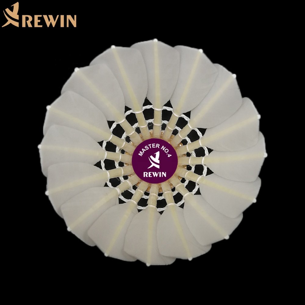 M4 Tournament Grade Goose Feather Badminton Shuttlecock With Natural cork China manufacturer High quality and Super Durability