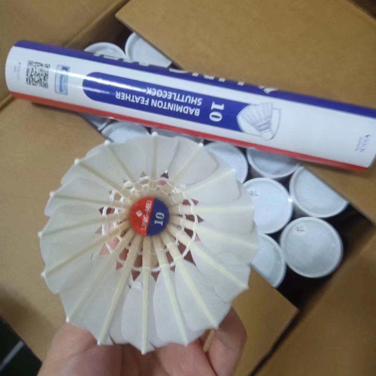 Top Quality Goose Feather Shuttlecocks For Professional Player Lingmei 10