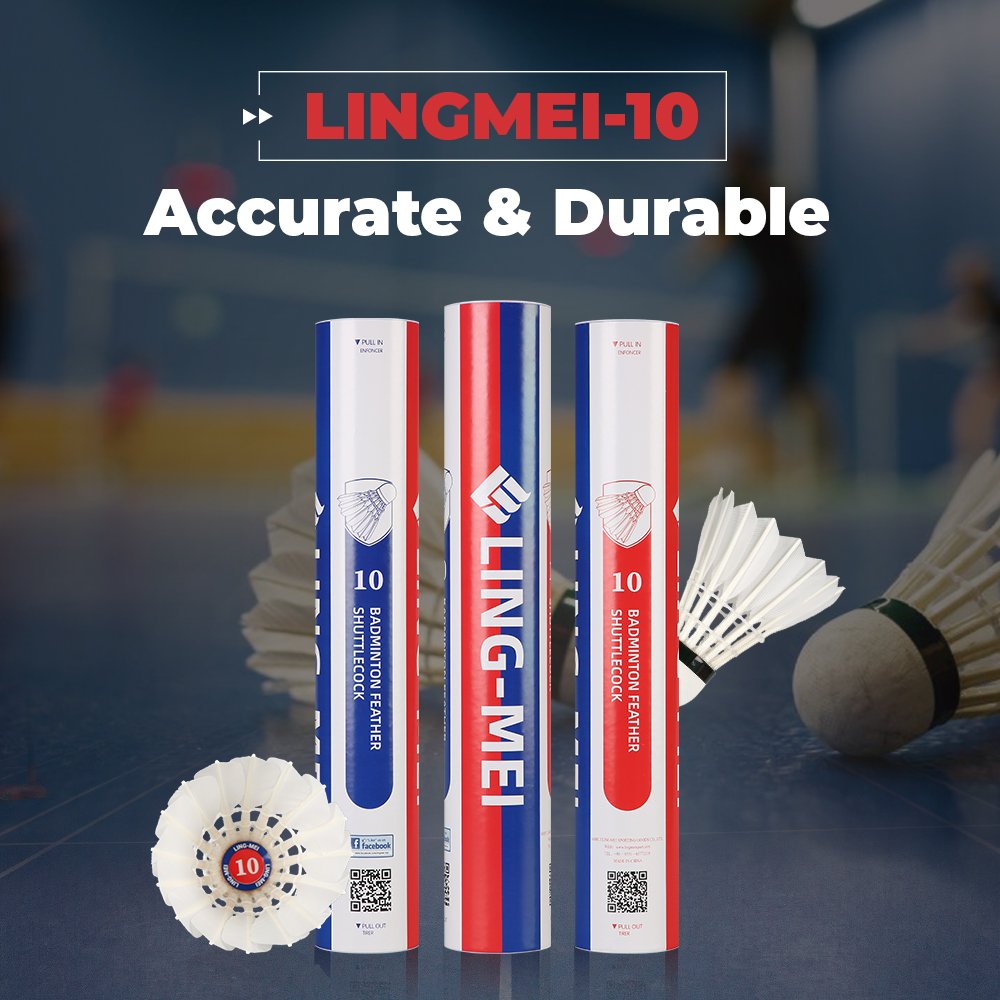 Top Quality Goose Feather Shuttlecocks For Professional Player Lingmei 10