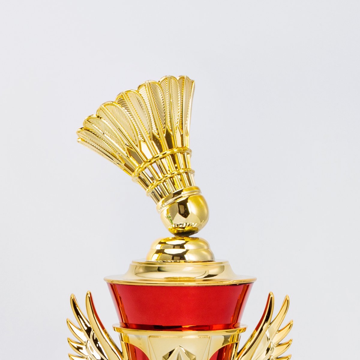 Wholesale well-selling Red and Golden Trophy Design Custom Award Trophies for Badminton Championship Competition AD91