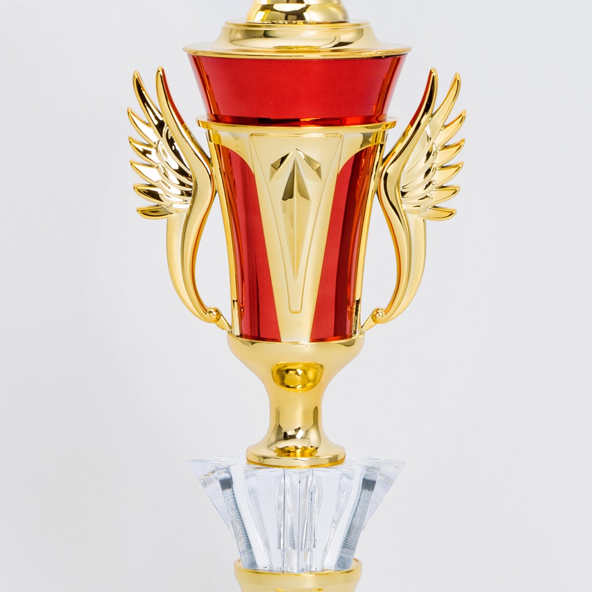 Wholesale well-selling Red and Golden Trophy Design Custom Award Trophies for Badminton Championship Competition AD91