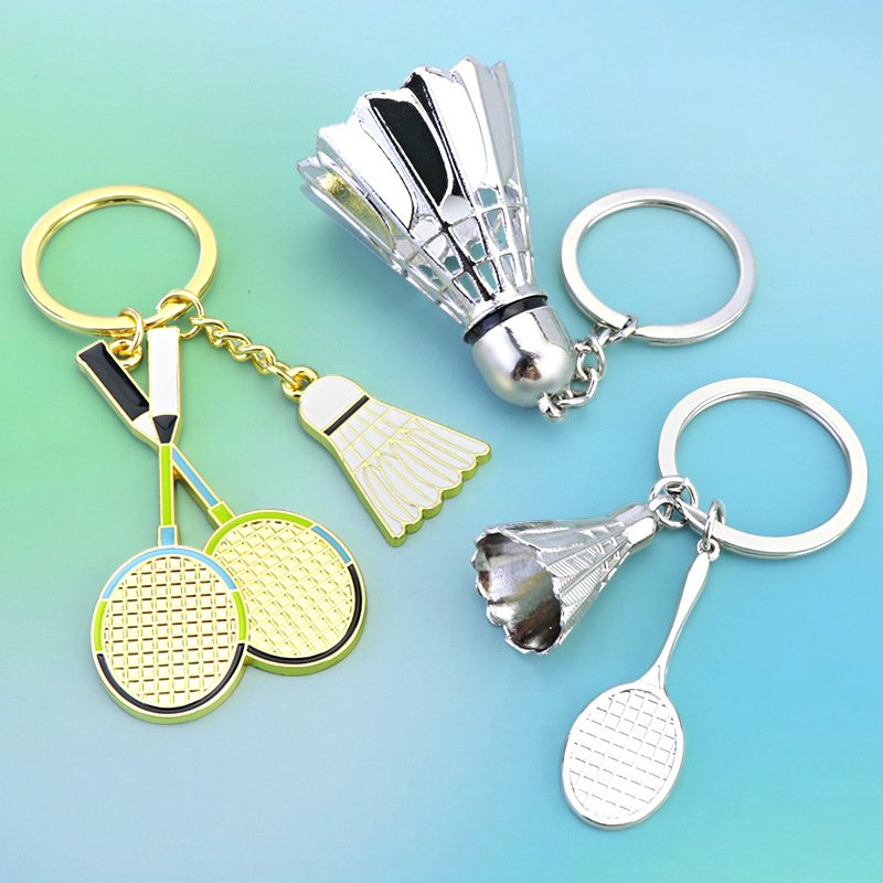 Paris Games Souvenirs Sports Metal Badmintoninton Badminton Gift Key chain Badminton Shuttlecock Keychain Keyring