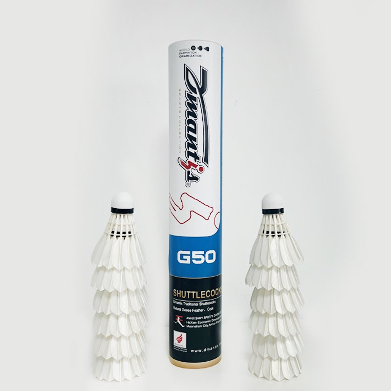 Regular type high quality dmantis G50 badminton products goose feather birdy shuttlecock for professional training
