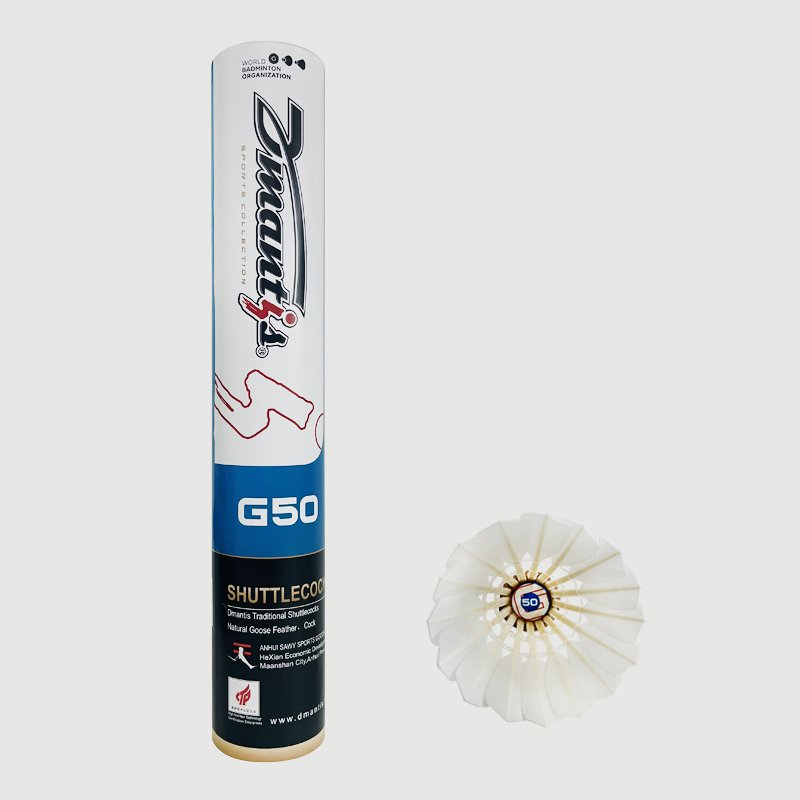 Regular type high quality dmantis G50 badminton products goose feather birdy shuttlecock for professional training