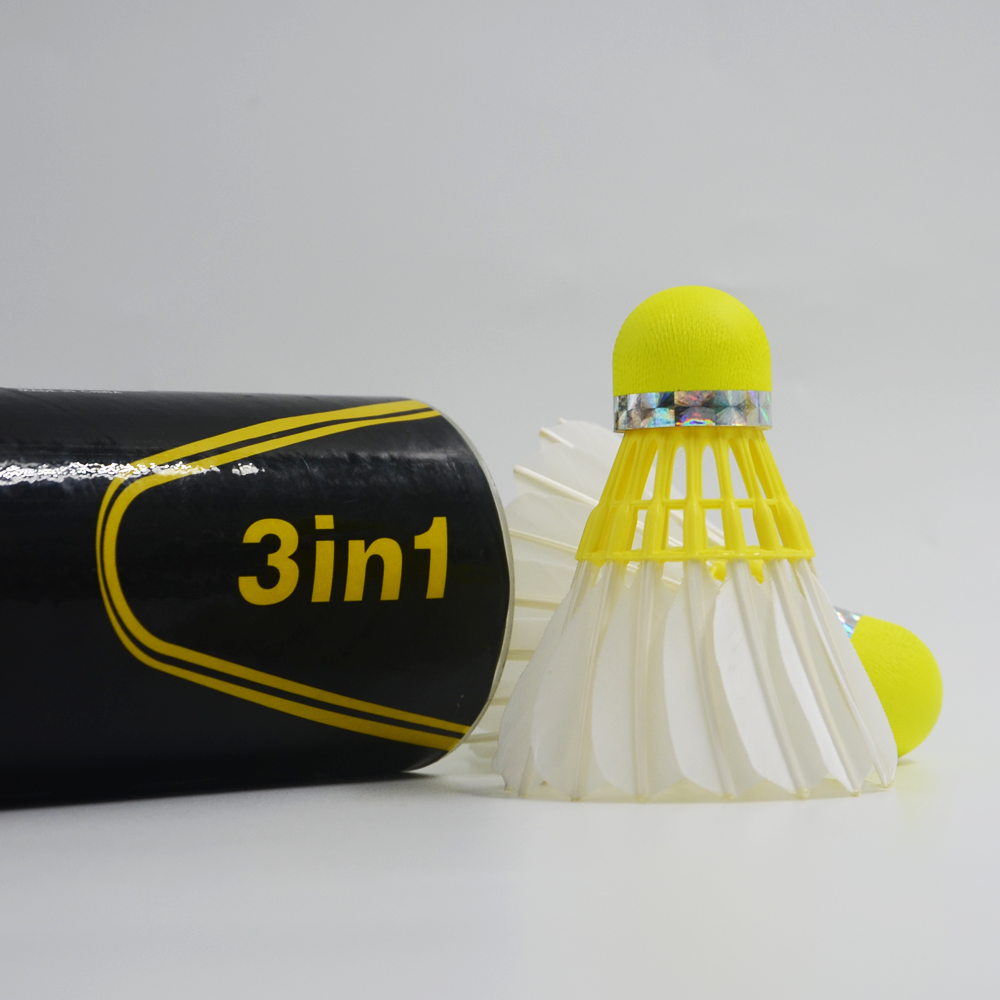 Shuttlecock 3in1 daya tahan terbaik pasokan pabrik OEM harga grosir bulu angsa bulu bulu angsa shuttlecock