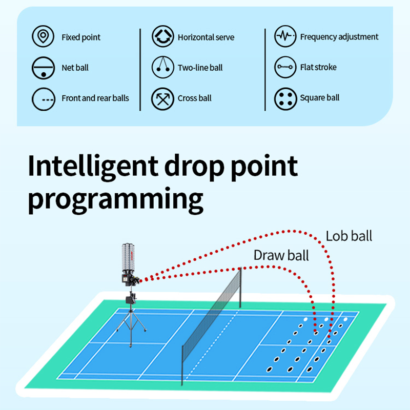Smart Badminton Shooting Machine Faster Serving Siboasi Badminton Shuttlecock Machine for Practicing
