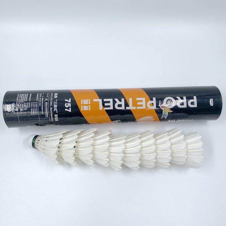 Pro Petrel 757 High Quality Factory Wholesale Durable 3in1 Feather Badminton Shuttlecock Goose Feather